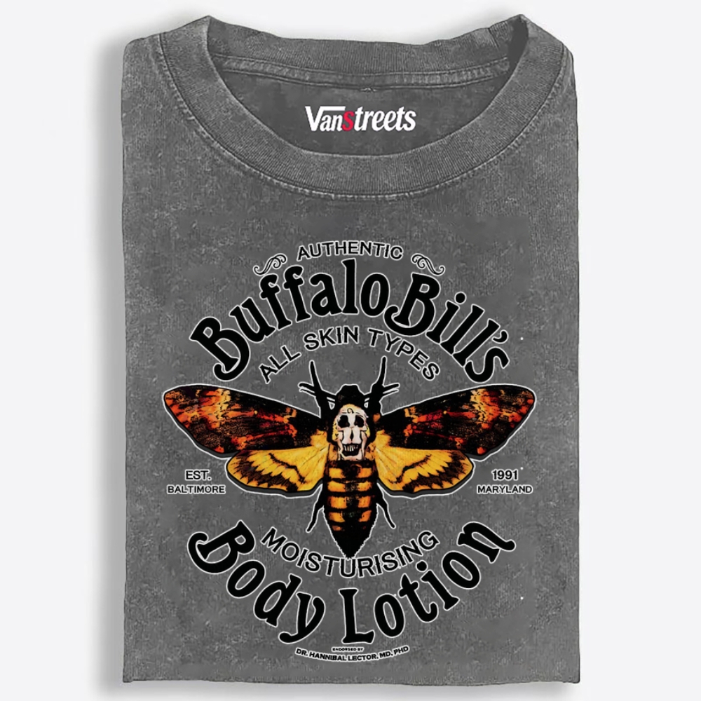Buffalo Bill's Body Lotion Retro Washed T-Shirt | 100% Cotton | Streetwear Essential