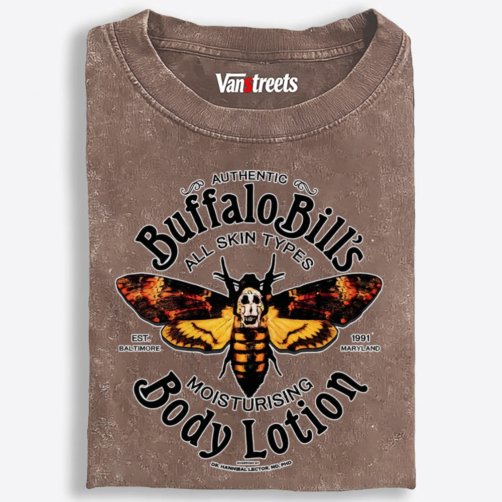 Buffalo Bill's Body Lotion Retro Washed T-Shirt | 100% Cotton | Streetwear Essential