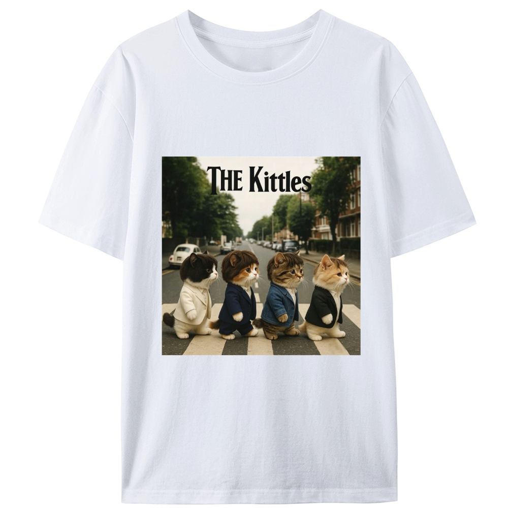 The Kittles Suit Cat Beatles Parody Retro Designed for Women - Slim Fit Cotton Tee