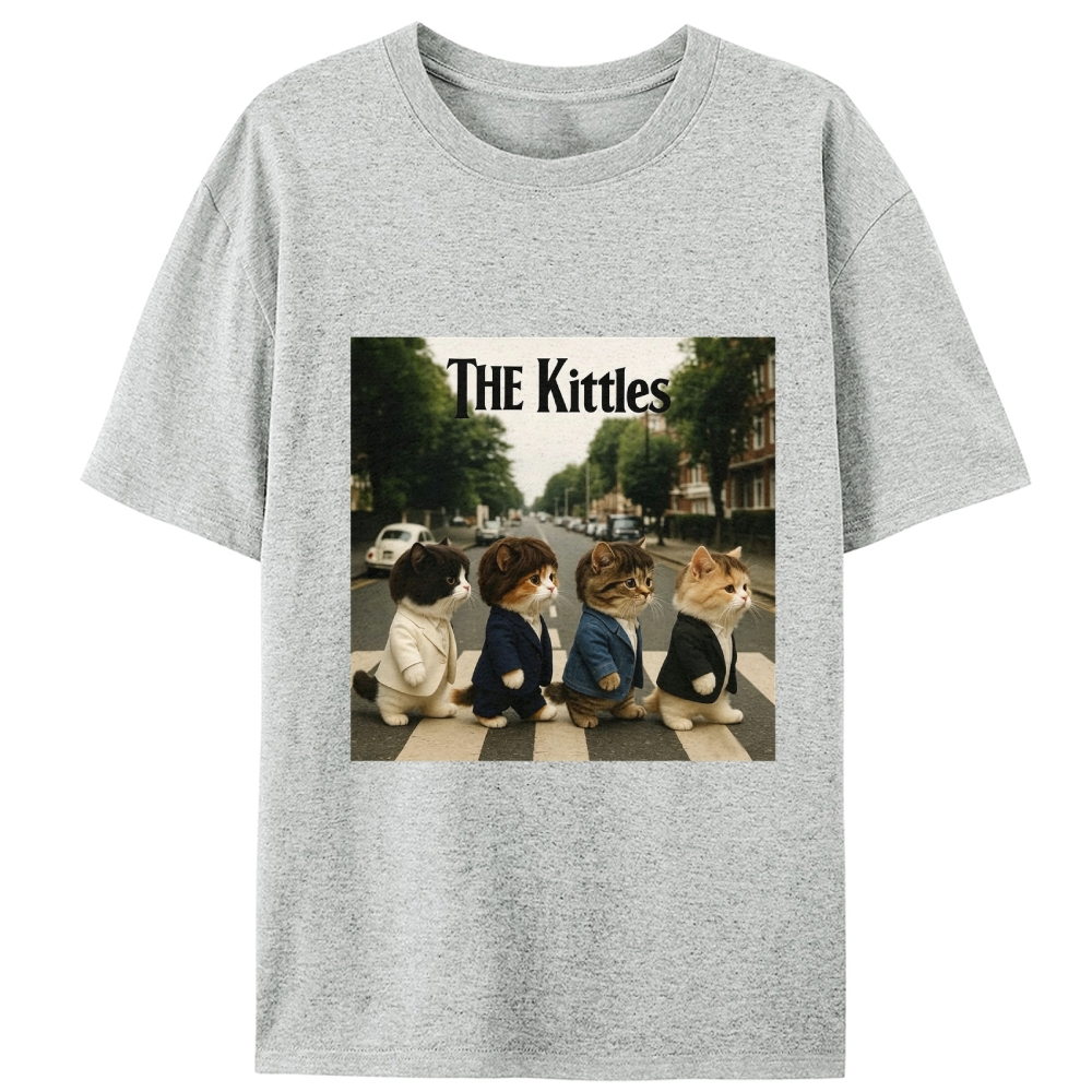 The Kittles Suit Cat Beatles Parody Retro Designed for Women - Slim Fit Cotton Tee