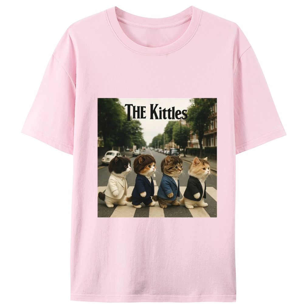 The Kittles Suit Cat Beatles Parody Retro Designed for Women - Slim Fit Cotton Tee