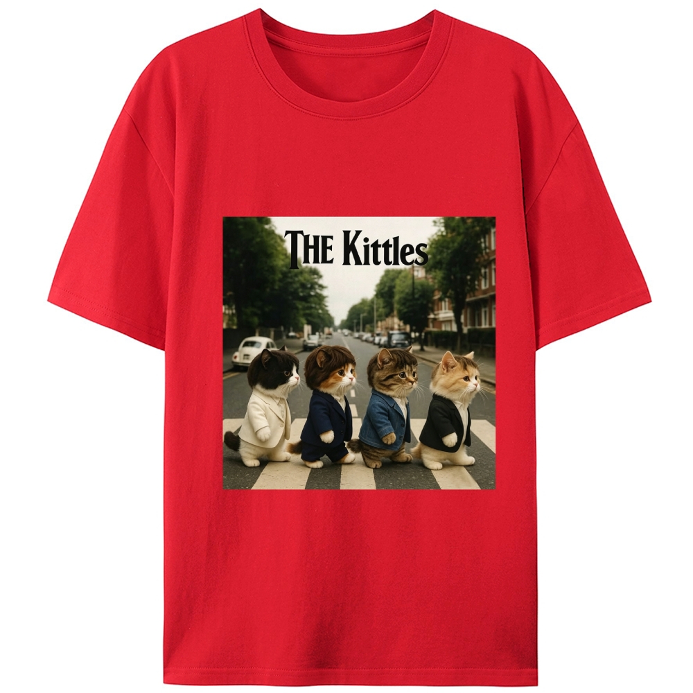 The Kittles Suit Cat Beatles Parody Retro Designed for Women - Slim Fit Cotton Tee
