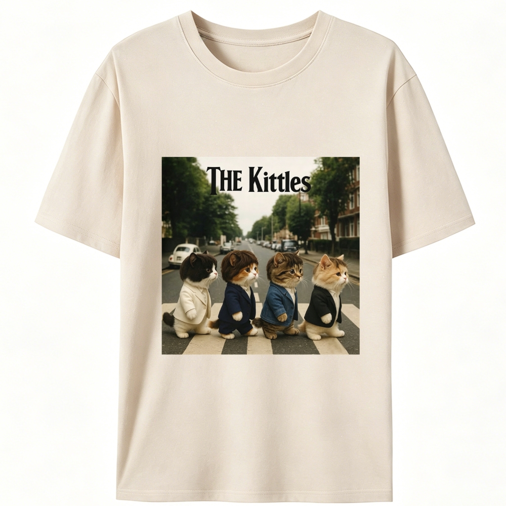 The Kittles Suit Cat Beatles Parody Retro Designed for Women - Slim Fit Cotton Tee