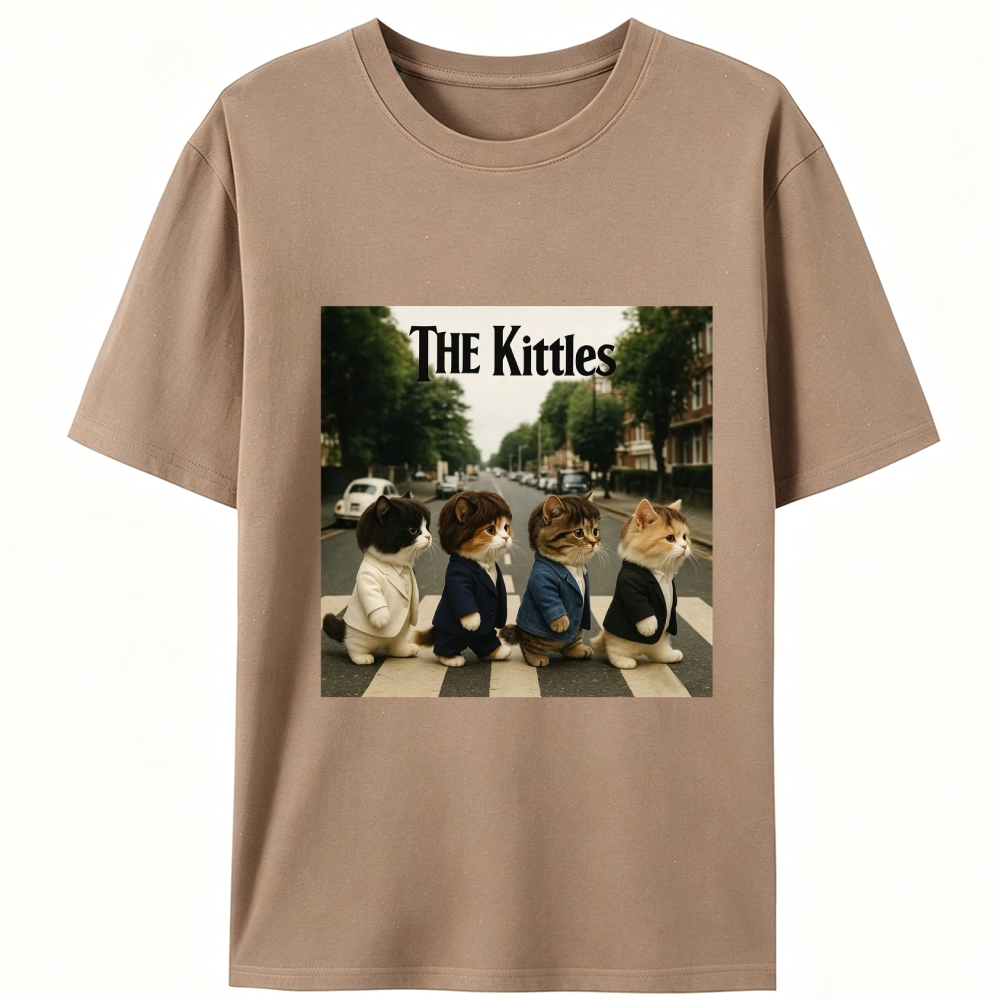 The Kittles Suit Cat Beatles Parody Retro Designed for Women - Slim Fit Cotton Tee