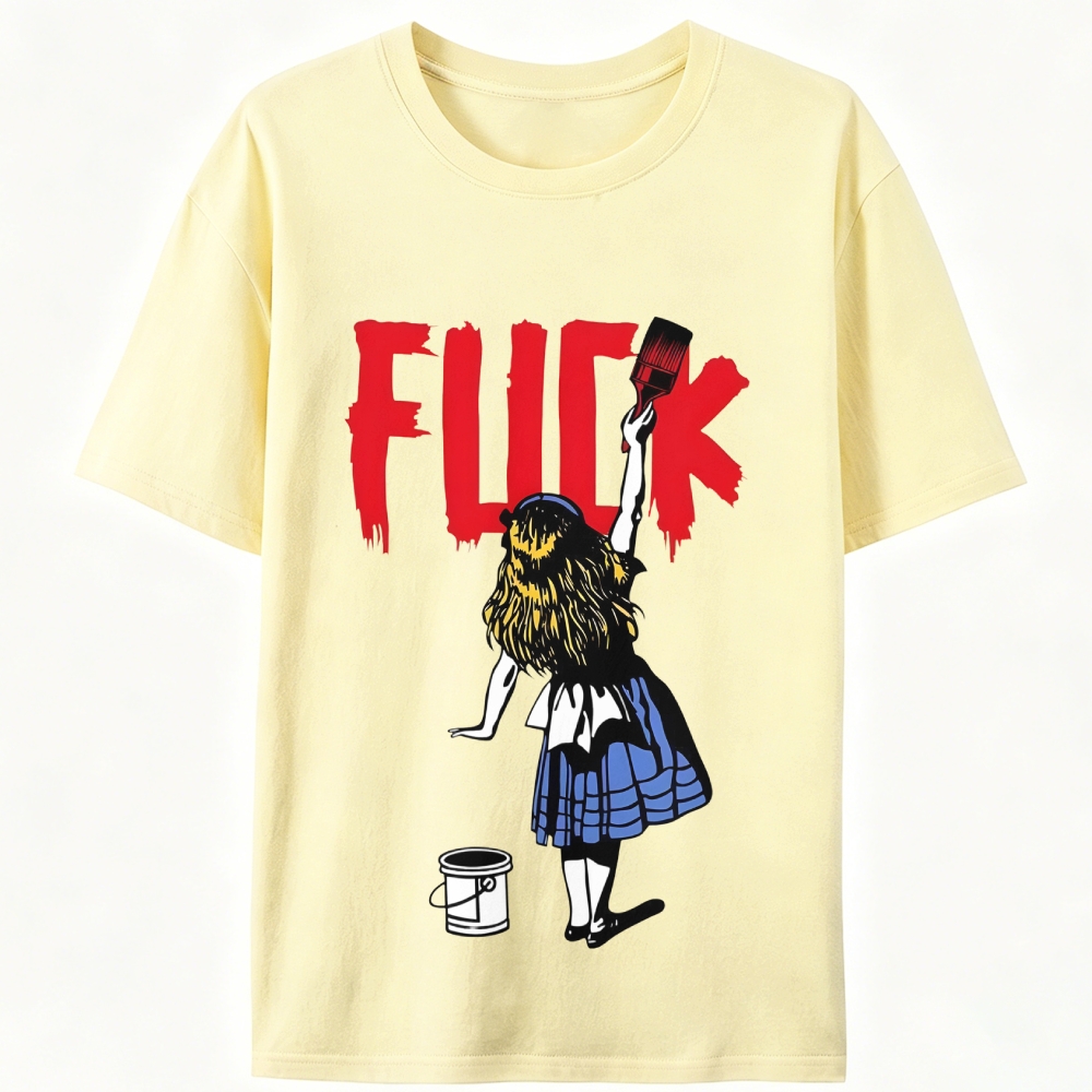 Fuck It Alice Retro Designed for Women - Slim Fit Cotton Tee