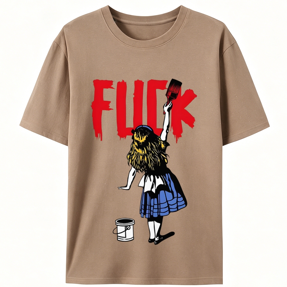 Fuck It Alice Retro Designed for Women - Slim Fit Cotton Tee