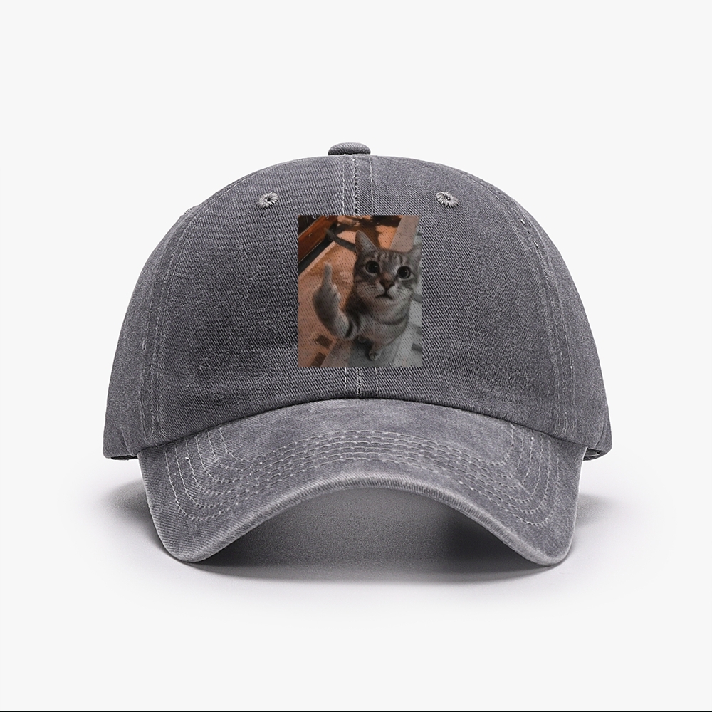Cat's Unapologetic Vintage Salute Washed Baseball Cap