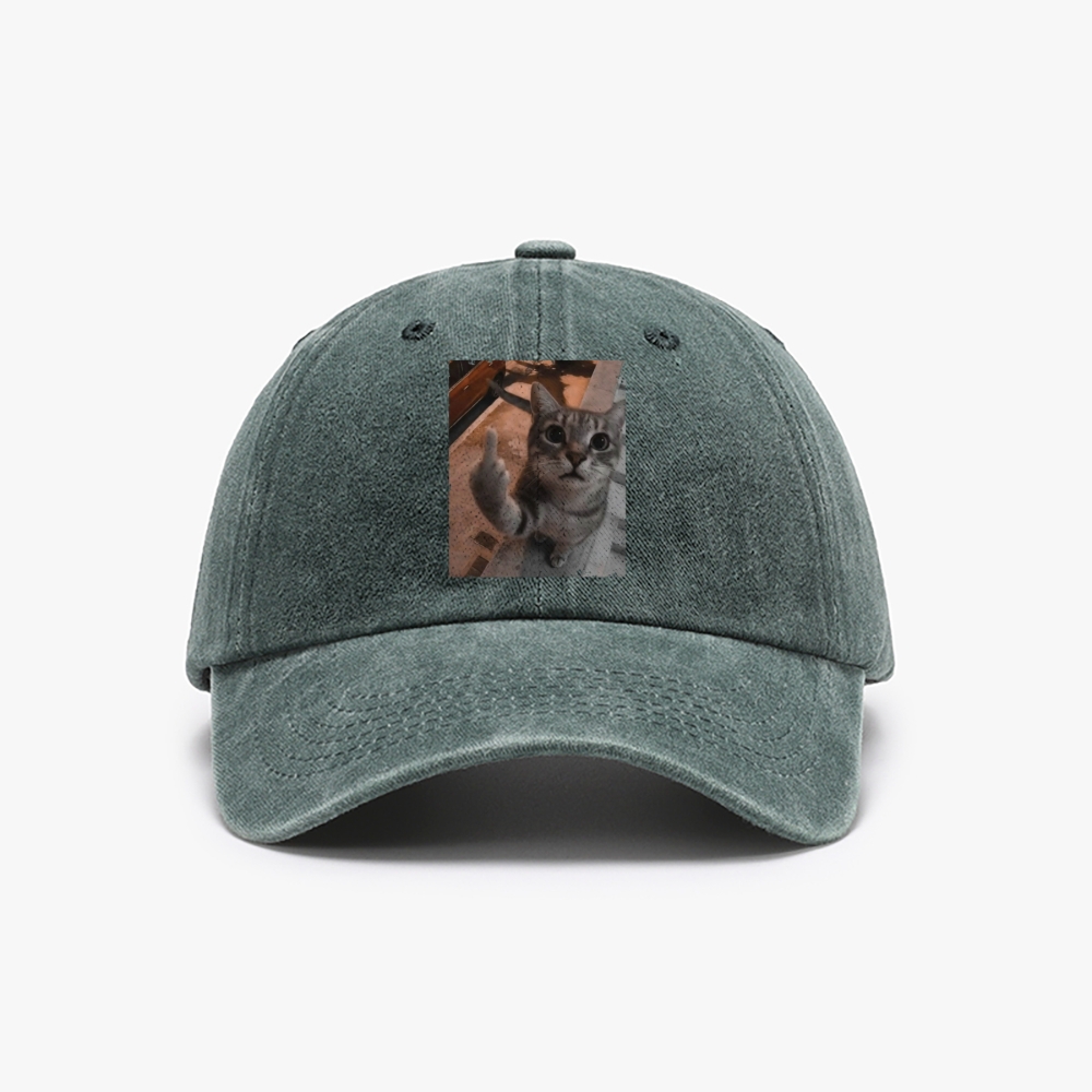 Cat's Unapologetic Vintage Salute Washed Baseball Cap