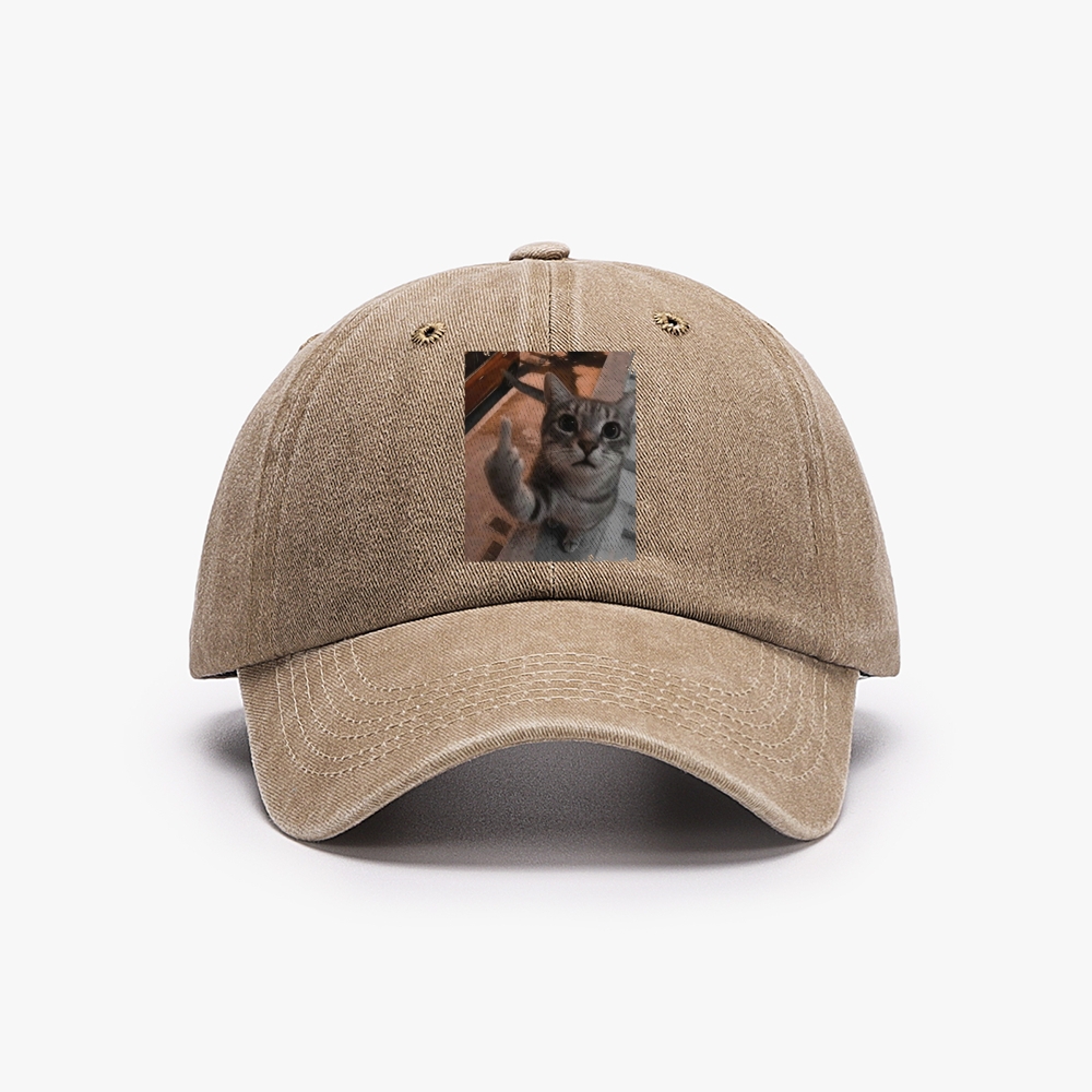 Cat's Unapologetic Vintage Salute Washed Baseball Cap