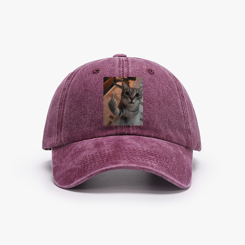 Cat's Unapologetic Vintage Salute Washed Baseball Cap