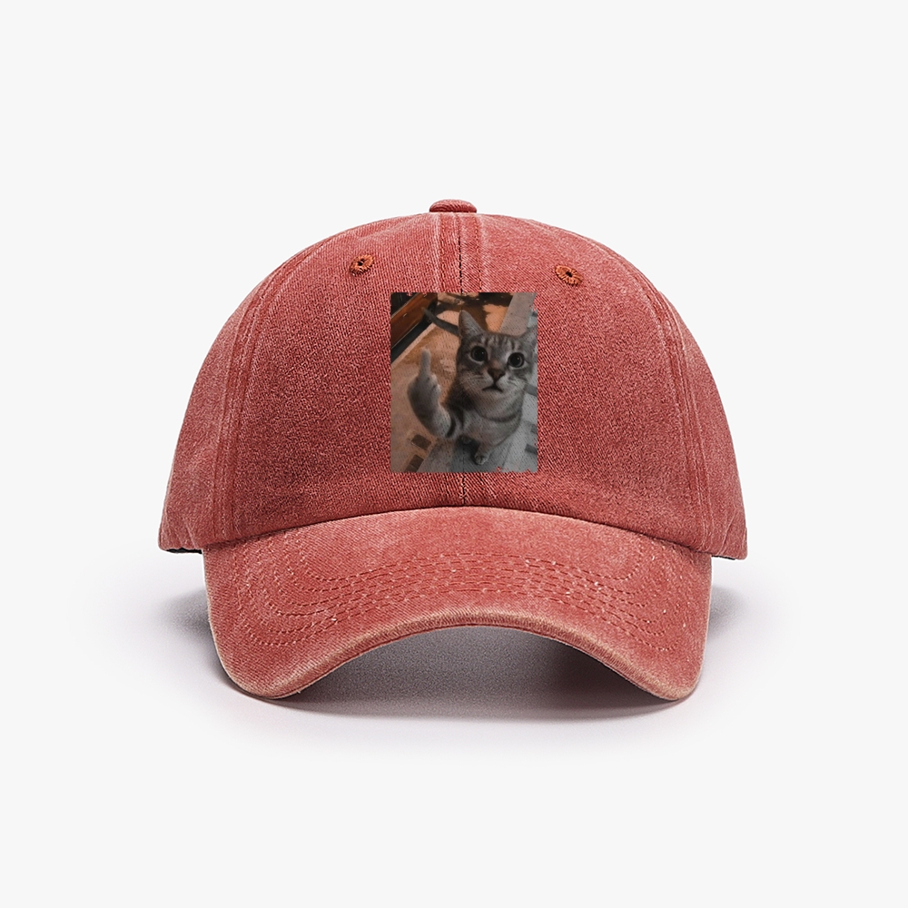Cat's Unapologetic Vintage Salute Washed Baseball Cap