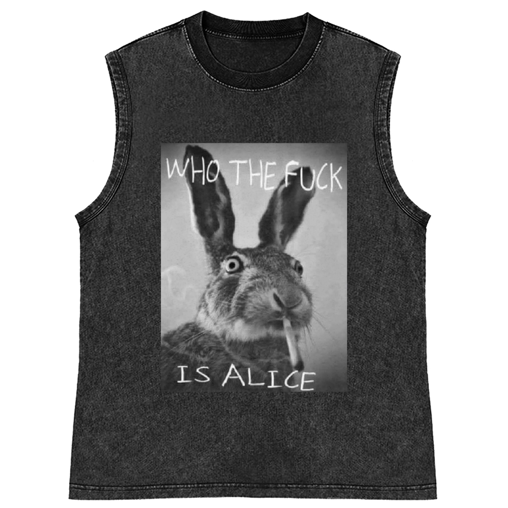 Who The Fuck Is Alice? Retro Washed Tank Top