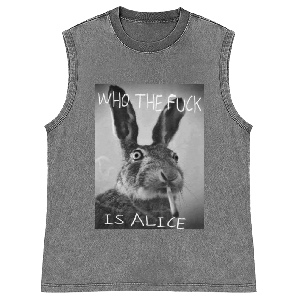 Who The Fuck Is Alice? Retro Washed Tank Top