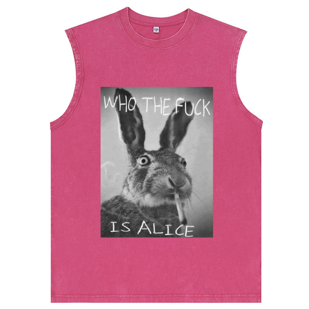 Who The Fuck Is Alice? Retro Washed Tank Top