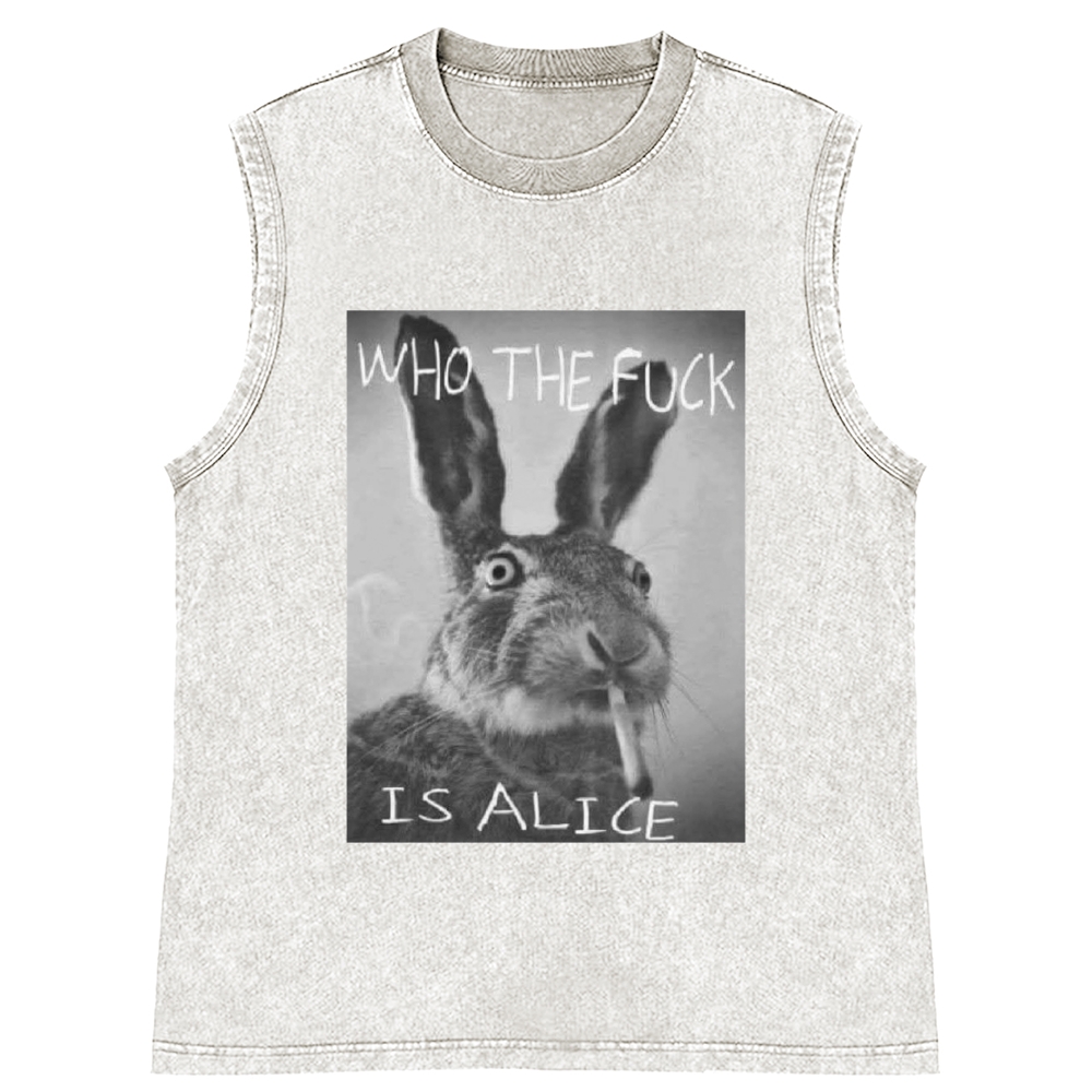 Who The Fuck Is Alice? Retro Washed Tank Top