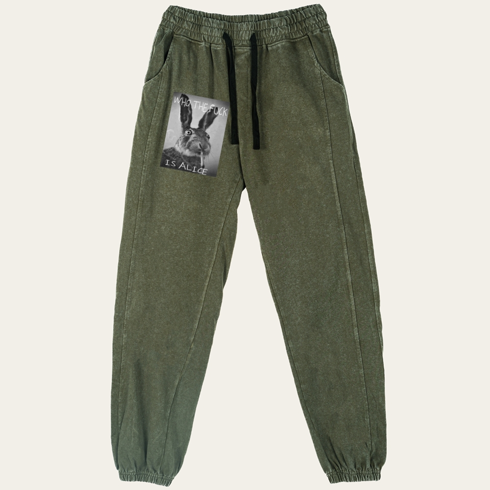 Who The Fuck Is Alice? Retro Washed Pants