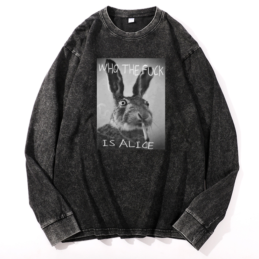 Who The Fuck Is Alice? Retro Washed Long Sleeve T-Shirt