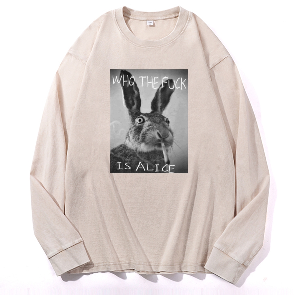 Who The Fuck Is Alice? Retro Washed Long Sleeve T-Shirt