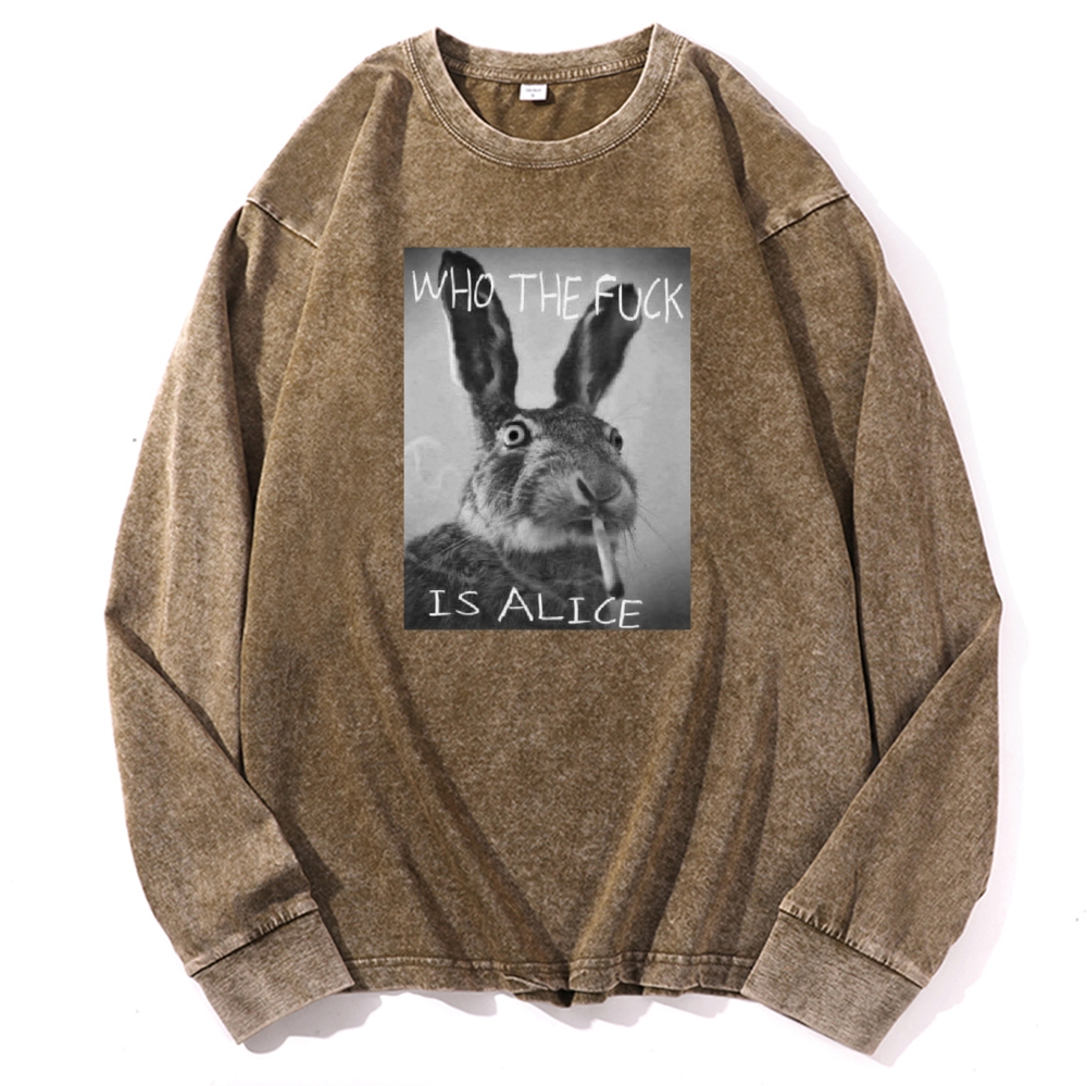 Who The Fuck Is Alice? Retro Washed Long Sleeve T-Shirt