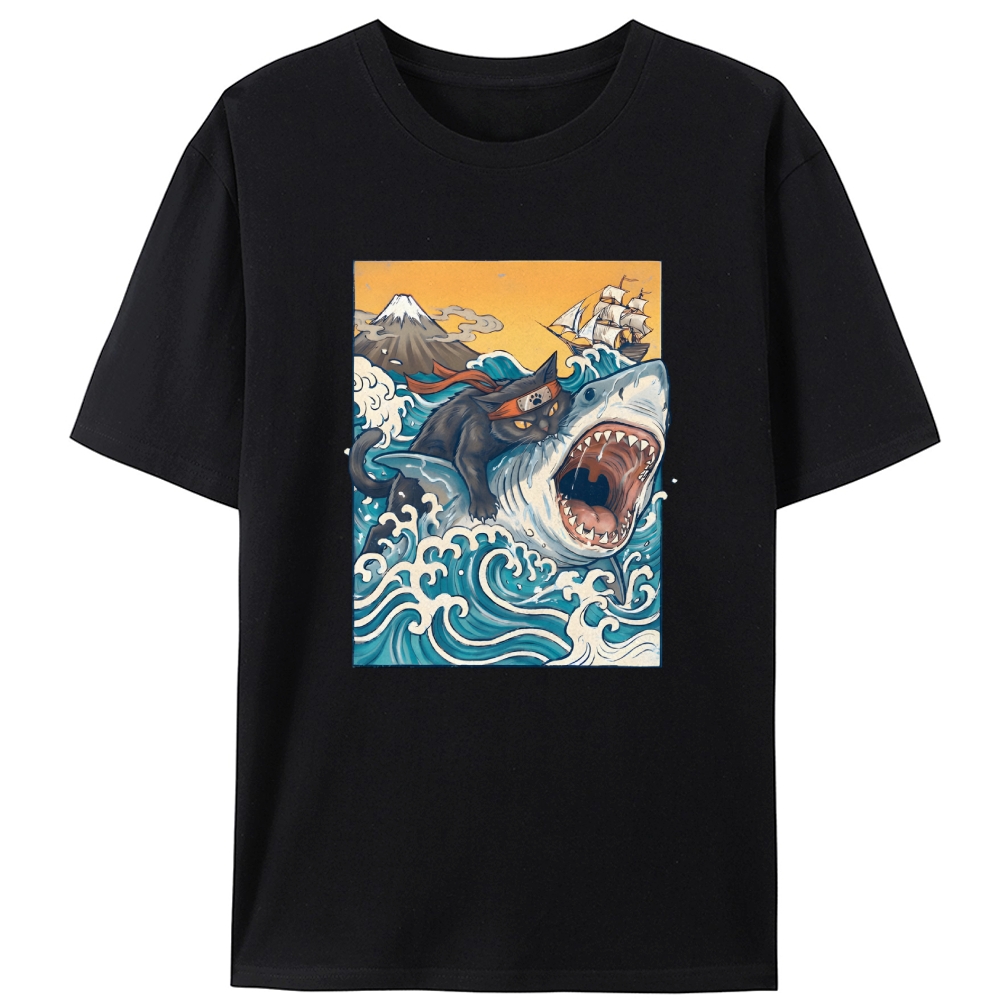 King Of The Shark Retro Designed for Women - Slim Fit Cotton Tee