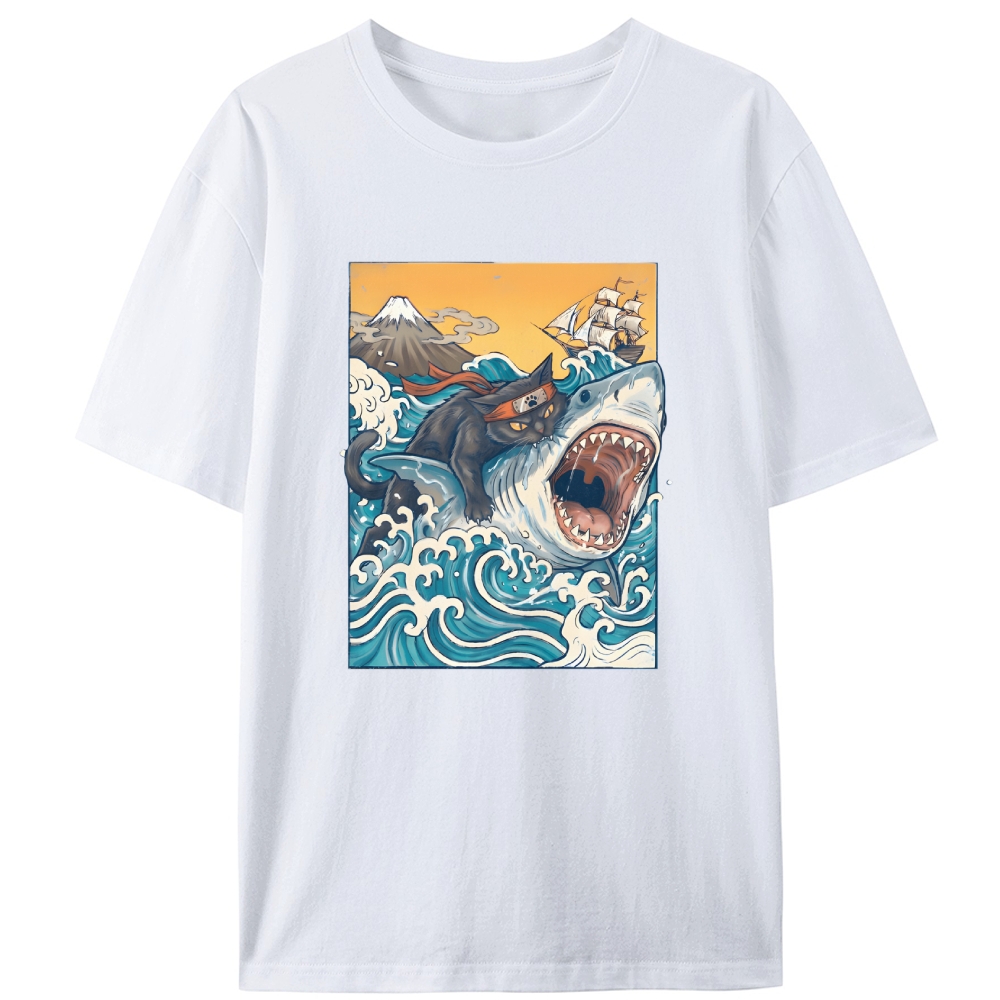 King Of The Shark Retro Designed for Women - Slim Fit Cotton Tee
