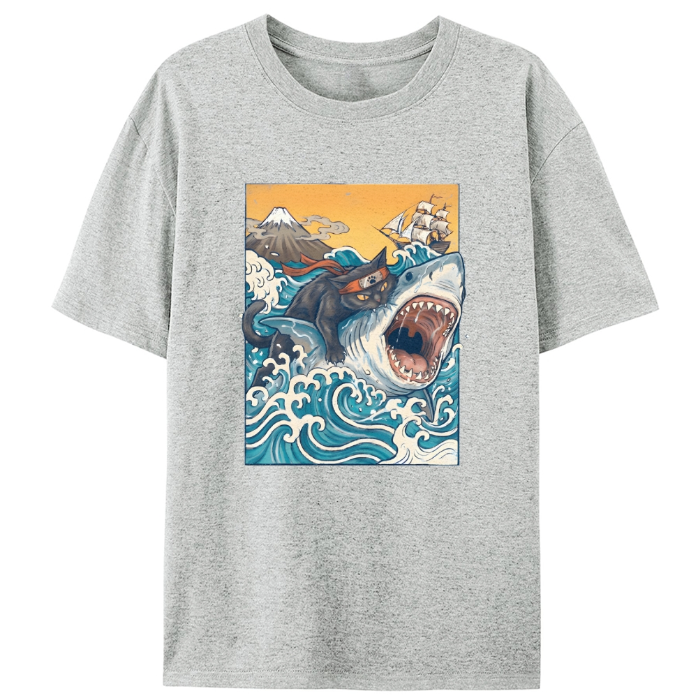 King Of The Shark Retro Designed for Women - Slim Fit Cotton Tee