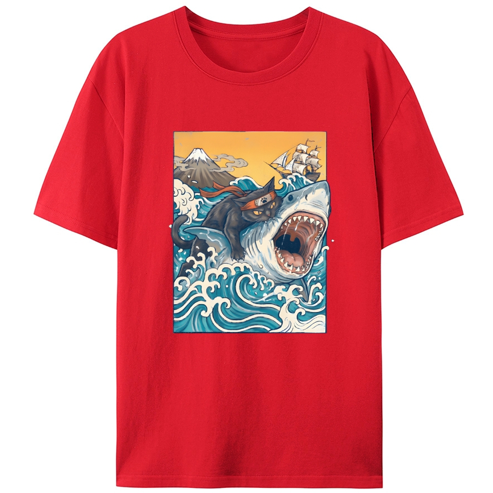 King Of The Shark Retro Designed for Women - Slim Fit Cotton Tee