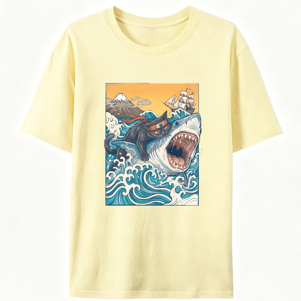 King Of The Shark Retro Designed for Women - Slim Fit Cotton Tee