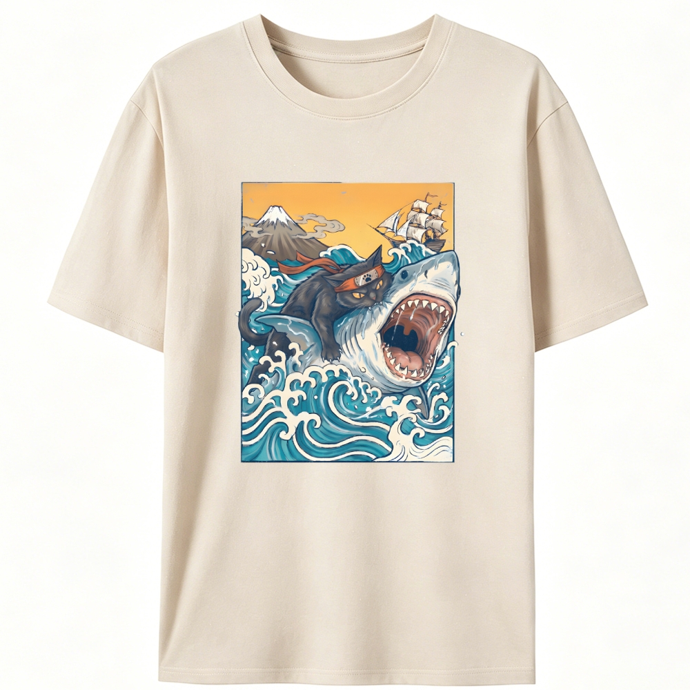 King Of The Shark Retro Designed for Women - Slim Fit Cotton Tee