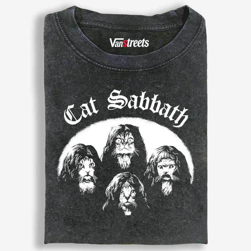 Cat Sabbath (Live Shot) Retro Washed T-Shirt | 100% Cotton | Streetwear Essential