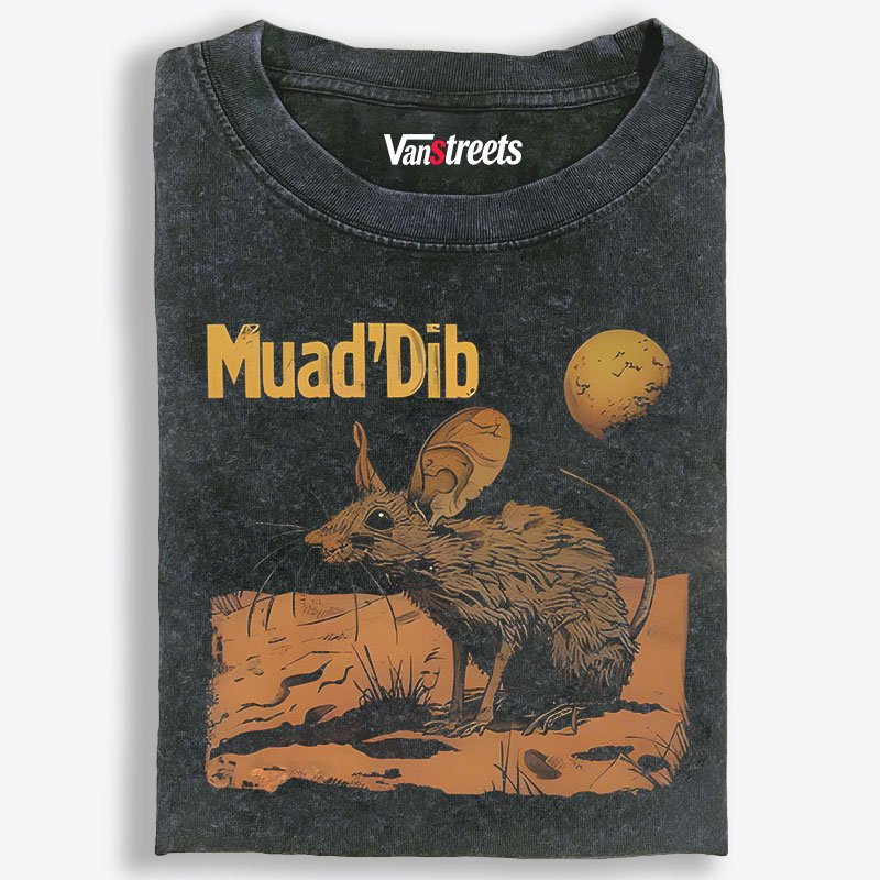Muad'Dib Dune Mouse Retro Washed T-Shirt | 100% Cotton | Streetwear Essential
