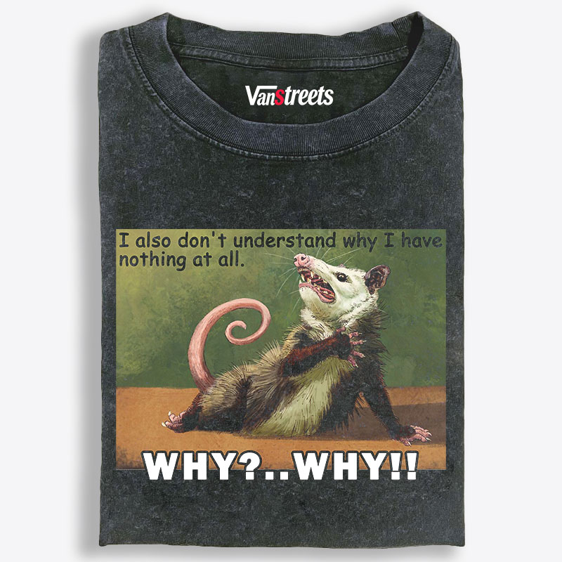 Possum's Existential Crisis Retro Washed T-Shirt | 100% Cotton | Streetwear Essential