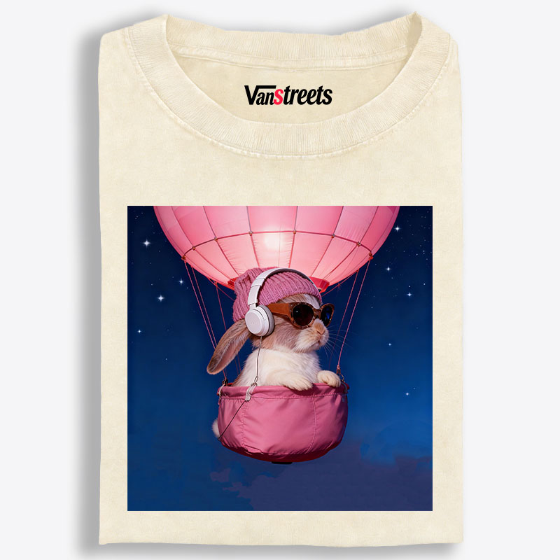Bunny The Rabbit Retro Washed T-Shirt | 100% Cotton | Streetwear Essential