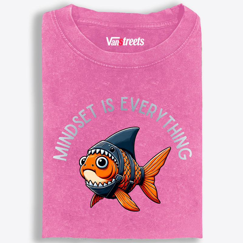 Mindset Is Everything Goldfish Retro Washed T-Shirt | 100% Cotton | Streetwear Essential