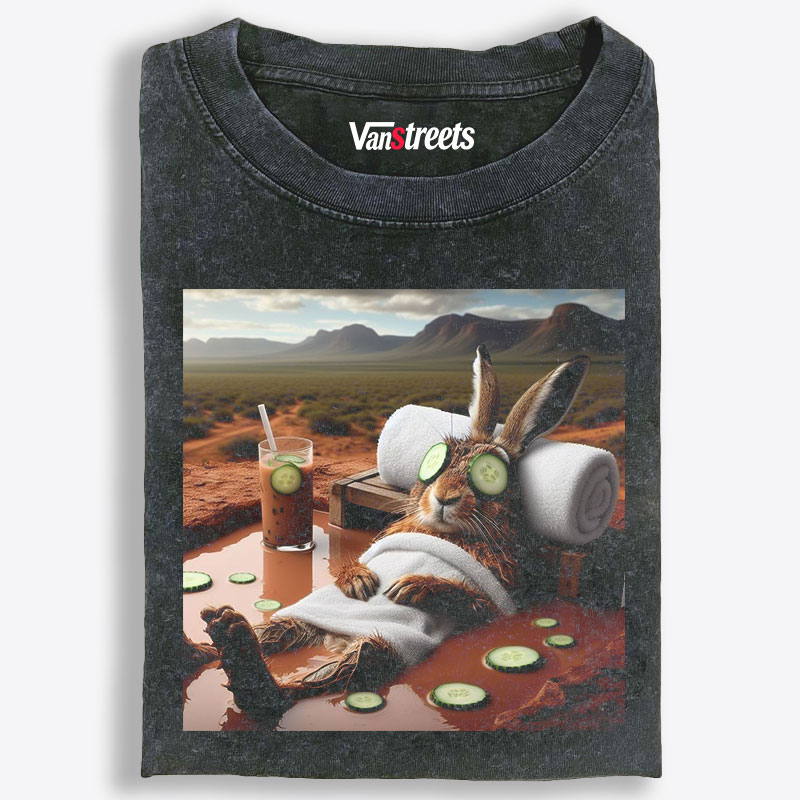 Desert Spa · Bunny Mode: Relaxed Retro Washed T-Shirt | 100% Cotton | Streetwear Essential