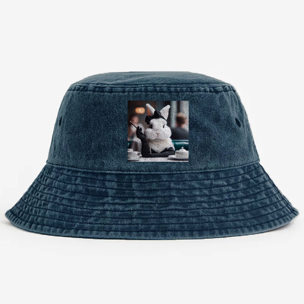 Pearl Bunny · Tea Break Retro Vintage Washed Bucket Hat