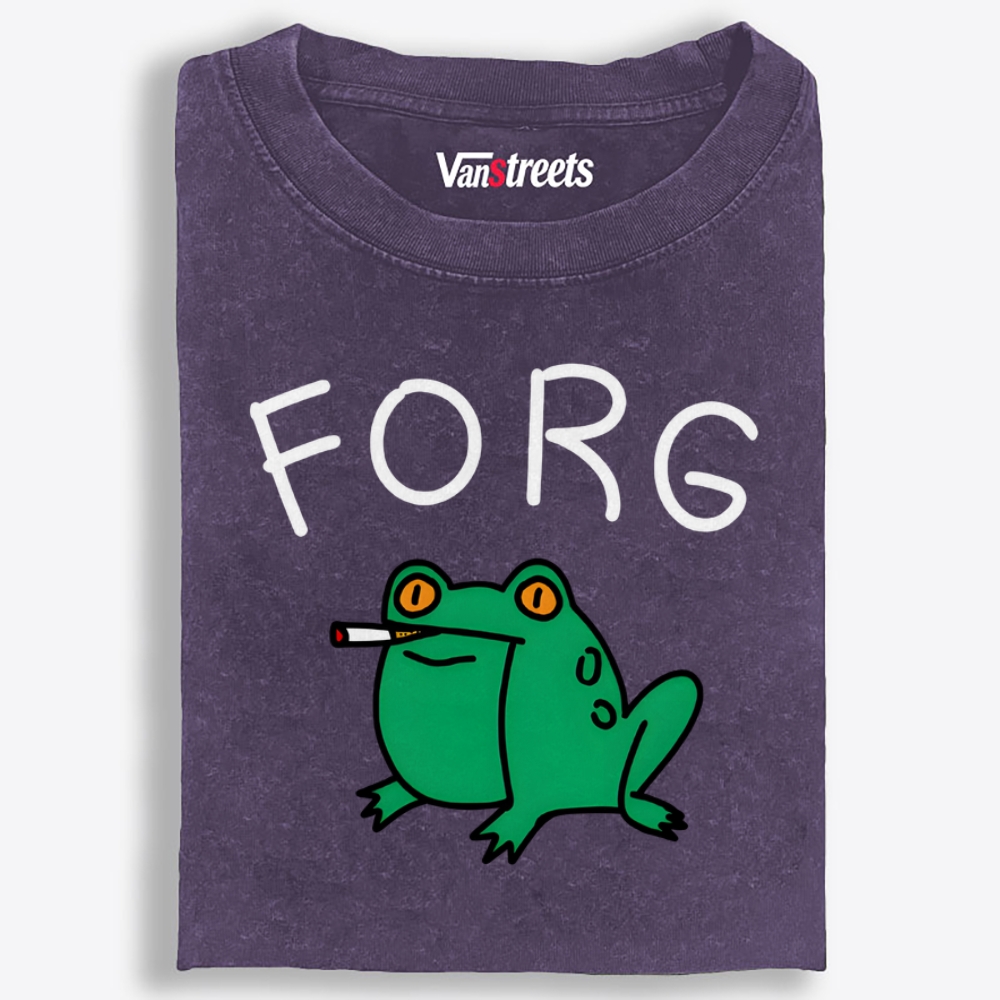 Smoking Frog Retro Washed T-Shirt | 100% Cotton | Streetwear Essential