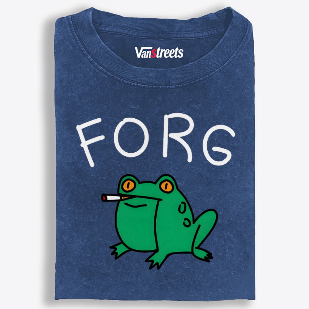 Smoking Frog Retro Washed T-Shirt | 100% Cotton | Streetwear Essential