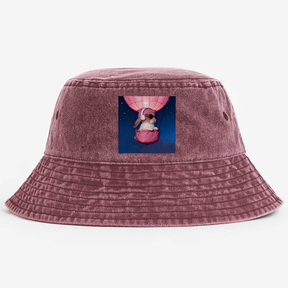Bunny The Rabbit Retro Vintage Washed Bucket Hat