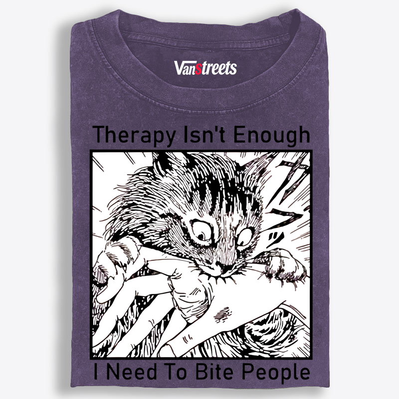 Bite Therapy Retro Washed T-Shirt | 100% Cotton | Streetwear Essential