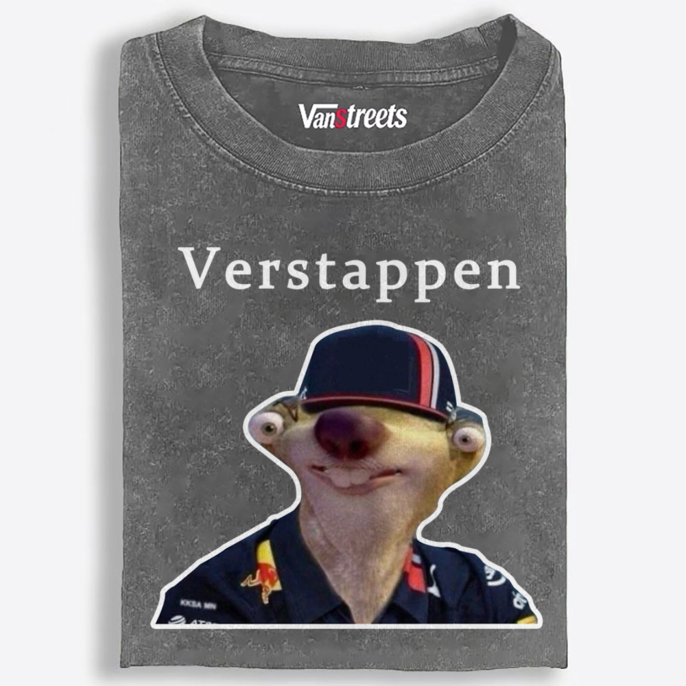 Verstappen Sid from Ice Age Meme Retro Washed T-Shirt | 100% Cotton | Streetwear Essential