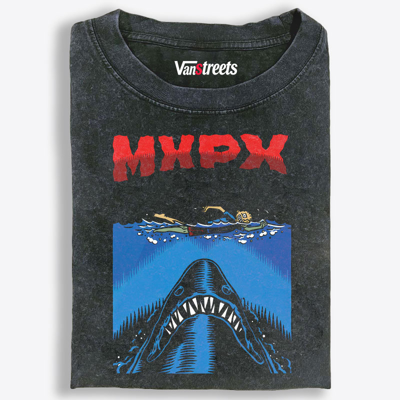 MXPX Shark Band Retro Washed T-Shirt | 100% Cotton | Streetwear Essential