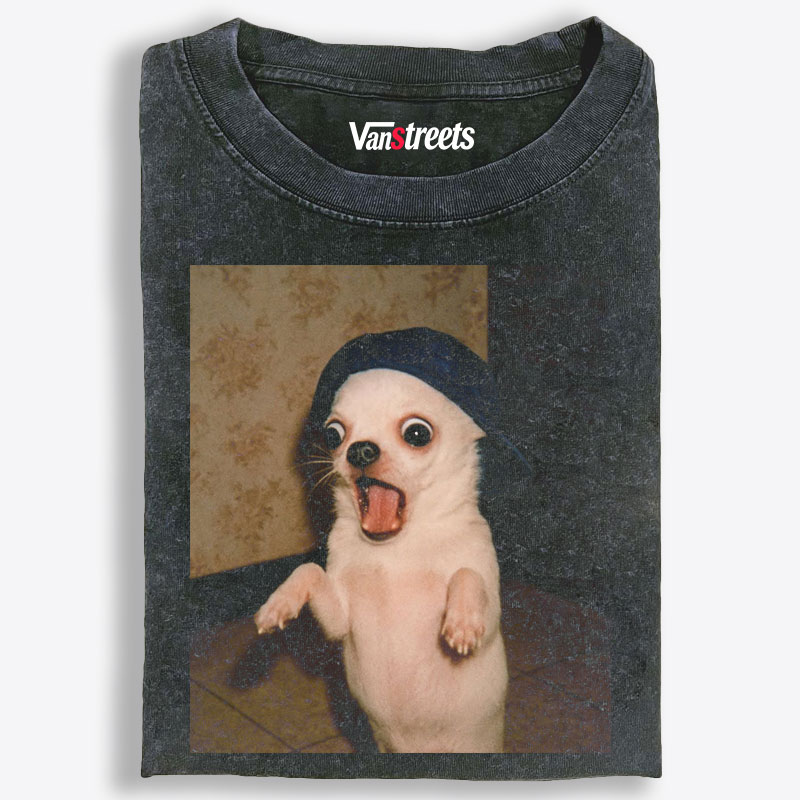 Surprised Chihuahua Meme Retro Washed T-Shirt | 100% Cotton | Streetwear Essential
