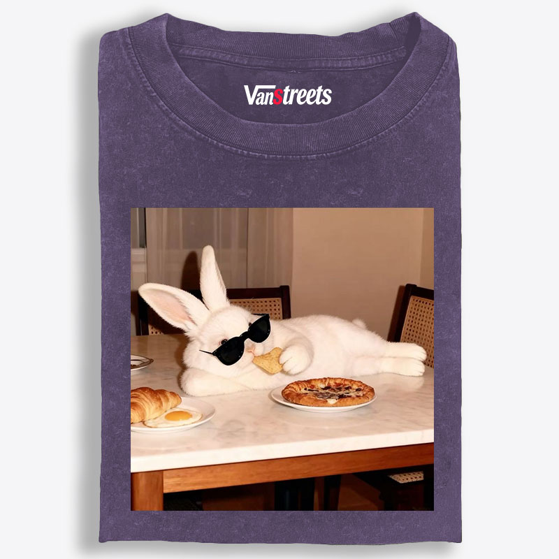 Bunny Boss · Brunch Mode Retro Washed T-Shirt | 100% Cotton | Streetwear Essential