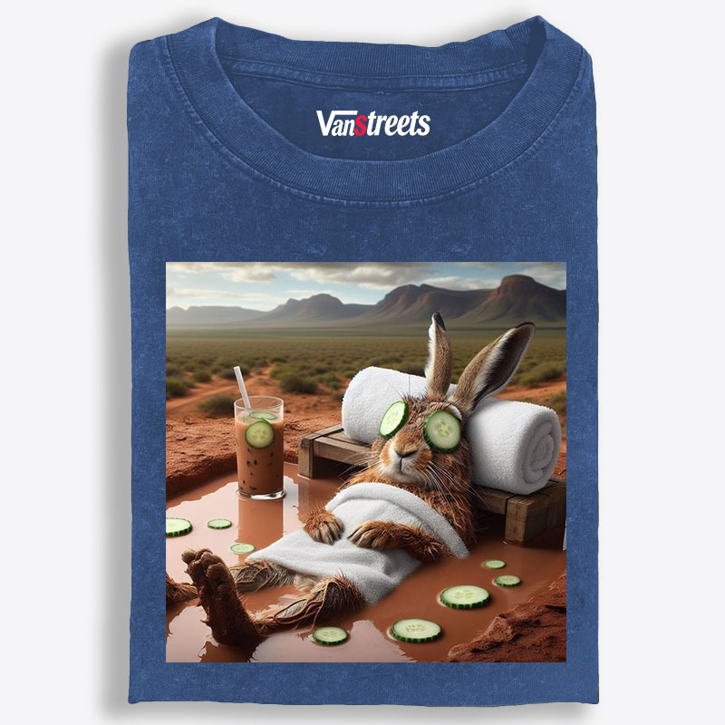 Desert Spa · Bunny Mode: Relaxed Retro Washed T-Shirt | 100% Cotton | Streetwear Essential