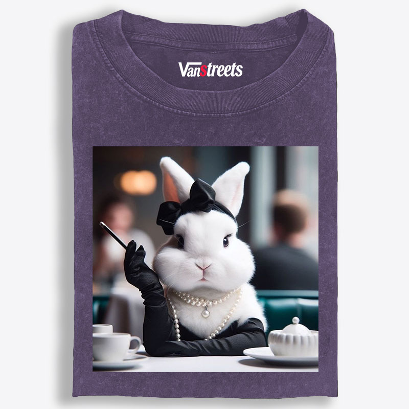 Pearl Bunny · Tea Break Retro Washed T-Shirt | 100% Cotton | Streetwear Essential