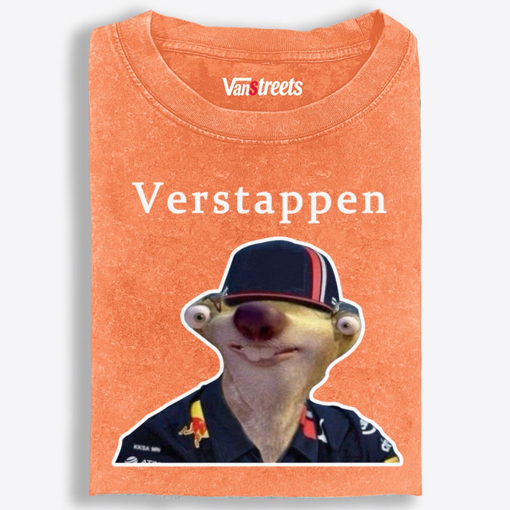 Verstappen Sid from Ice Age Meme Retro Washed T-Shirt | 100% Cotton | Streetwear Essential