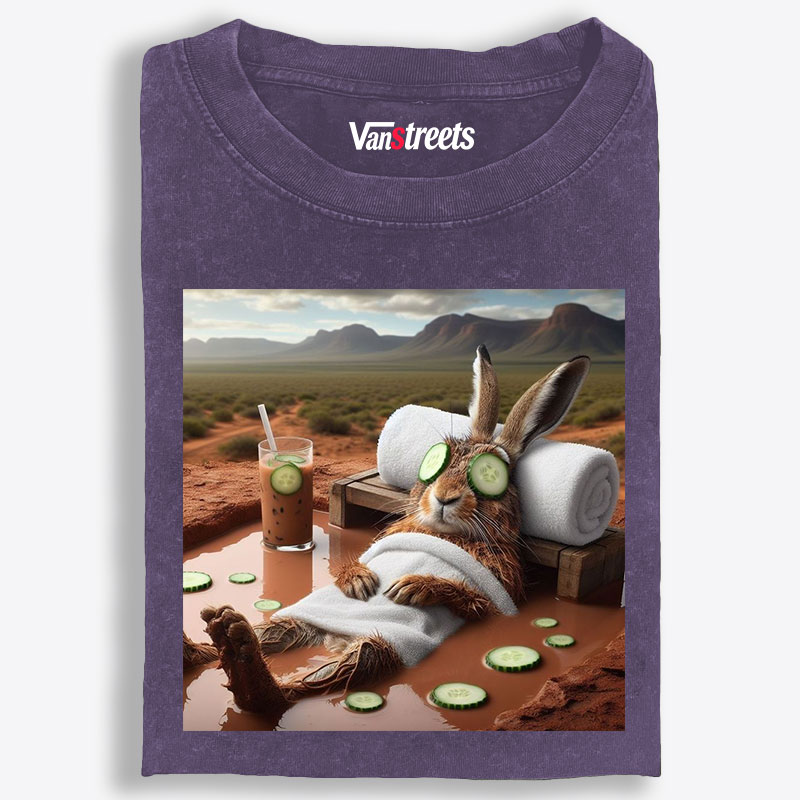 Desert Spa · Bunny Mode: Relaxed Retro Washed T-Shirt | 100% Cotton | Streetwear Essential