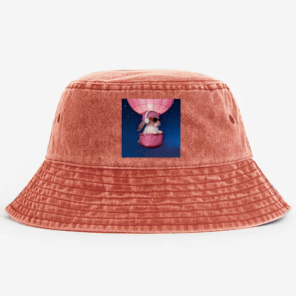 Bunny The Rabbit Retro Vintage Washed Bucket Hat