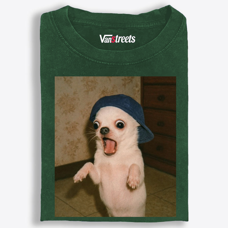 Surprised Chihuahua Meme Retro Washed T-Shirt | 100% Cotton | Streetwear Essential